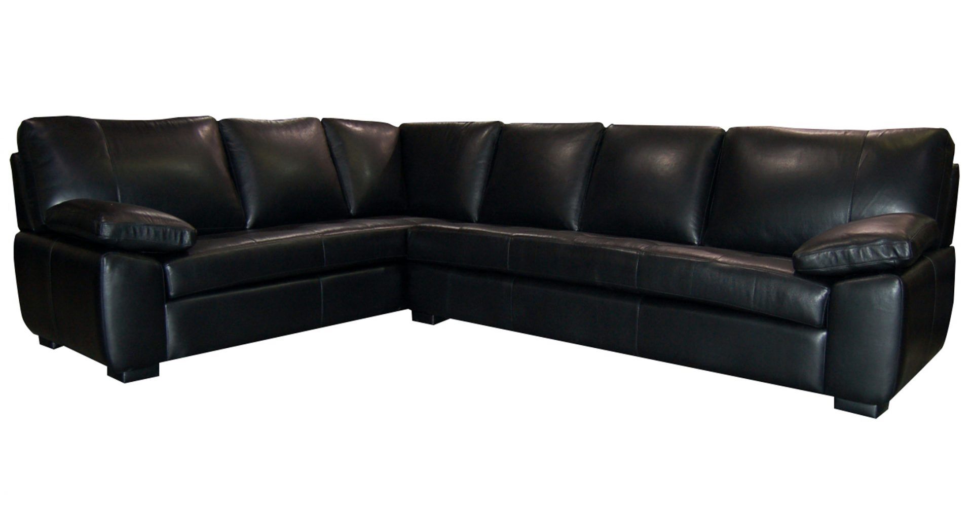 Black Leather Sectional
