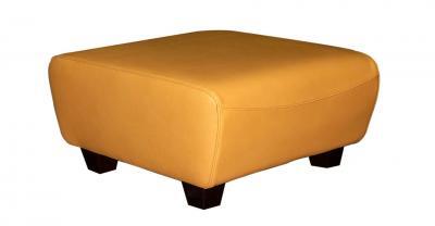 yellow leather ottoman